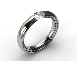 14k White Gold Contoured Circles Tension V150 by Danhov Designer Engagement Ring